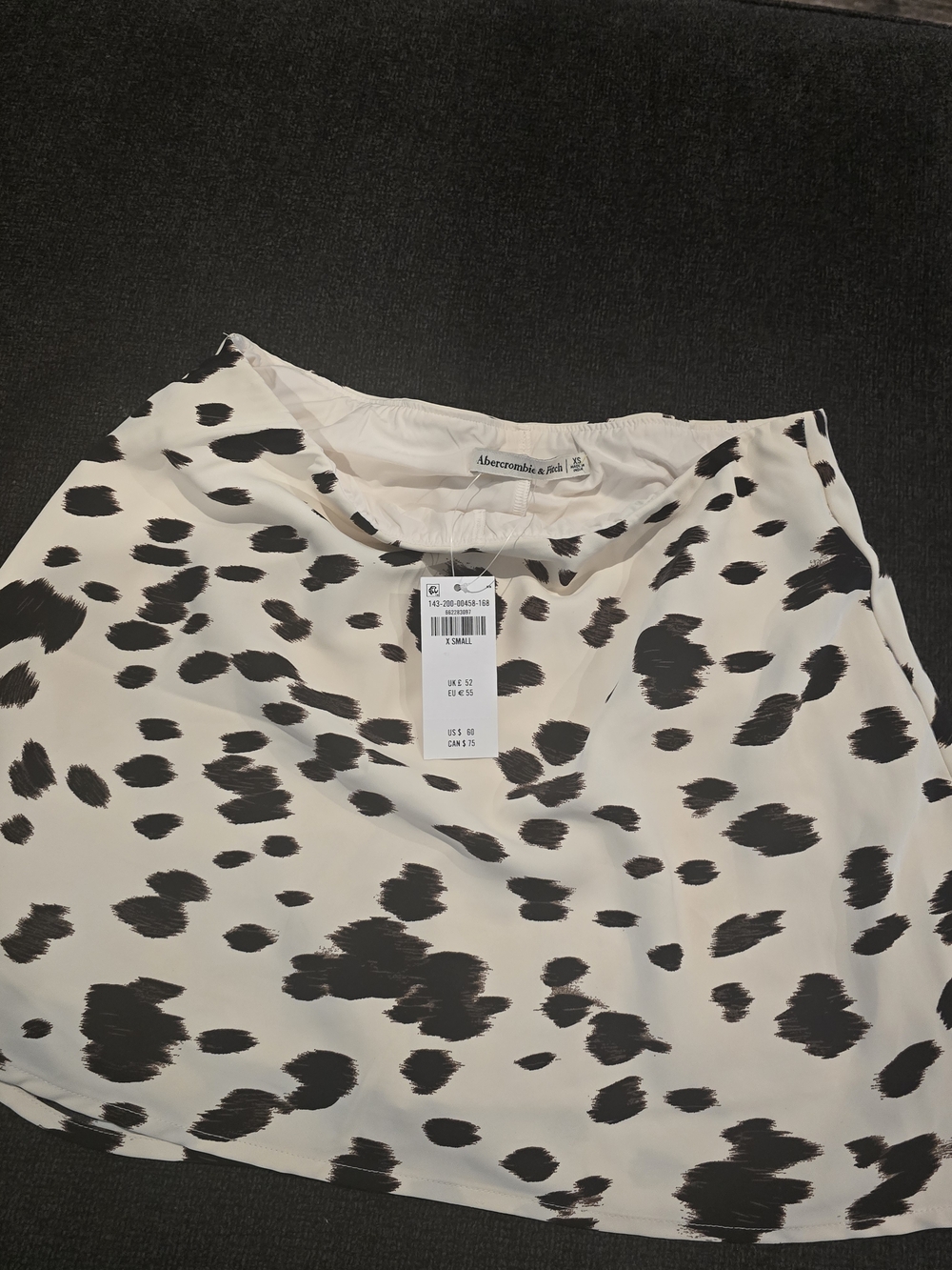 Abercrombie & Fitch Cream and Black Spotted Skirt